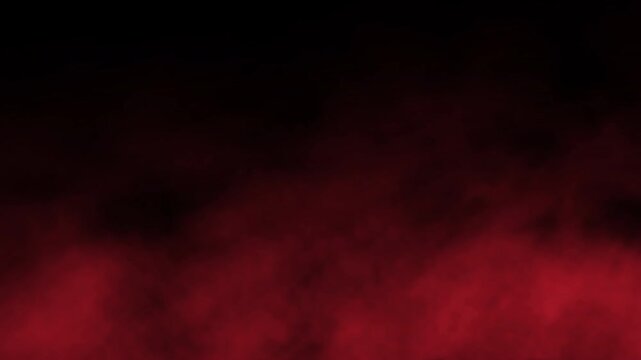 Abstract red smoke or fog slowly moving on black background. 4k seamless looping video