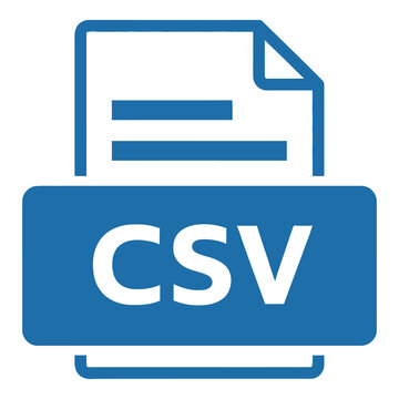 Blue CSV file icon with document and computer screen  data storage symbol icon