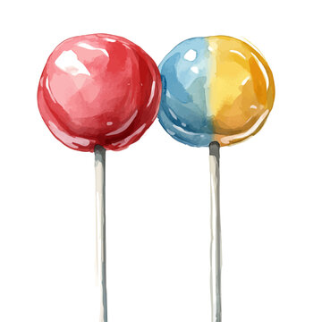 Dango, cute watercolor illustration with intricate patterns and vibrant splashes, isolated on a white background.