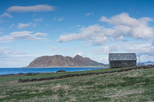 Vew from Fl&oslash; in Ulstein, Sunnm&oslash;re, Norway. God&oslash;y in the background,