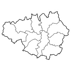 Obraz premium Manchester map illustration hand drawn outline vector