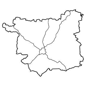 Leeds map illustration hand drawn outline vector