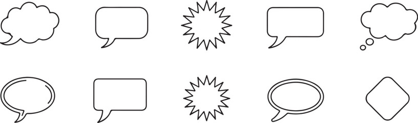 Obraz premium bubble vector speech and thought balloon shapes set