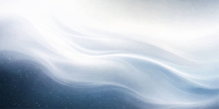 An abstract blue background featuring smooth flowing waves with a soft silk texture and light patterns reminiscent of winter ice and cold sky clouds for a modern wallpaper design