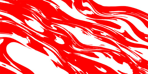 Abstract red and white paint background featuring a seamless tribal wave pattern with fire flame textures and zebra animal print lines in a vector art illustration style © hossain