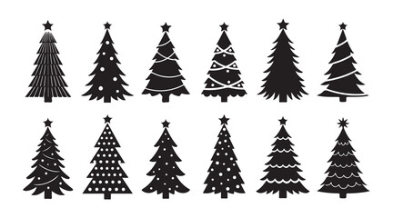 Obraz premium christmas trees set