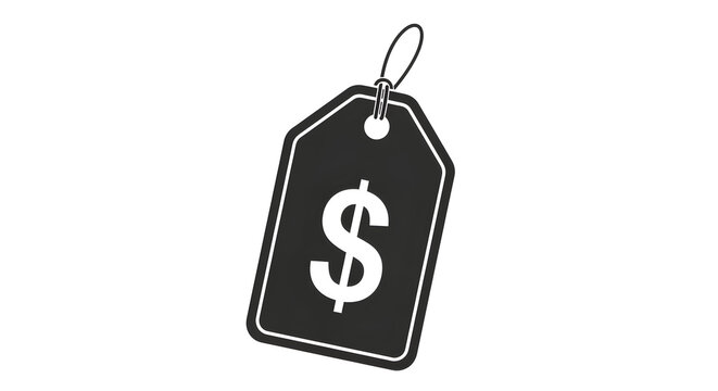 Modern price tag with dollar sign for business and finance use