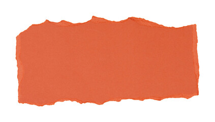 Un morceau de papier brut, de forme rectangle, de couleur orange et déchiré sur un fond transparent. Un espace de copie. © Gautier Normand