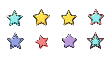 Fototapeta premium Colorful stars isolated on white background