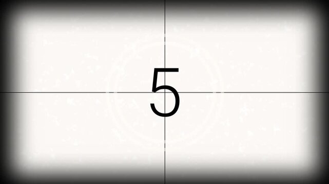 10 seconds  Vintage film countdown for film intros, video editing, vintage themes, countdown animations, and retro designs.