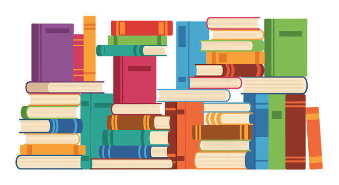 Large collection of colorful academic library book stacks