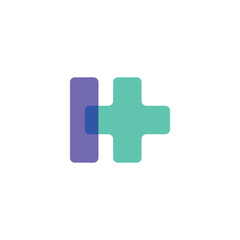 Obraz premium Modern Minimalist Letter H Logo Design with Medical Cross Plus Symbol for Healthcare and Pharmacy Identity