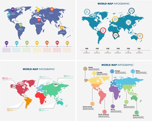 World Map Infographic Vector EPS
