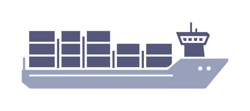This container ship icon is colorful and features a minimalist design with clean lines, making it universally applicable across different industries and contexts. It's part of an icon set too.

