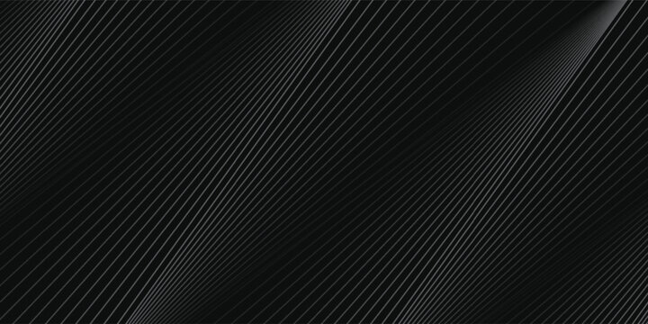 Black oblique straight line background. Masculine dark linear abstract wallpaper. Elegant luxury striped gradient texture.