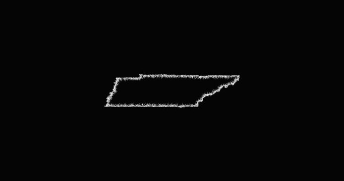 Sketch Tennessee outline map animation - smooth progressive reveal