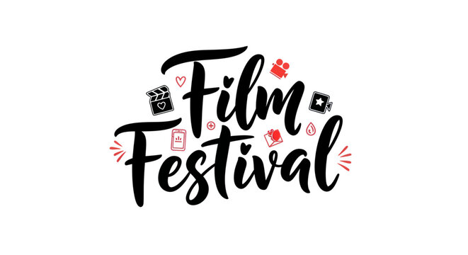 Film festival typography illustration