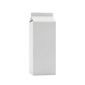 Blank white gable carton for milk or juice isolated on a transparent background milk carton
