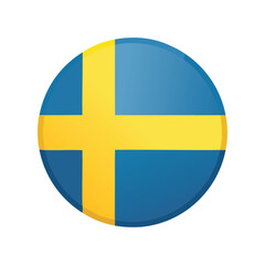 Circular blue and yellow flag illustration isolated on white background