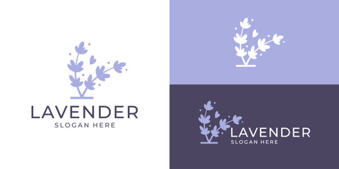 Creative simple lavender logo template. Lavender beauty plant and flower logo design vector illustration. © Hi_std