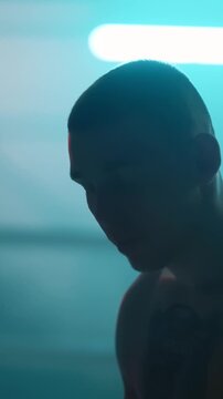 Intense Boxing Training and Fight: Professional Boxers Sparring in Ring, Close-up Portraits, Jumping Rope, Push-ups, and Cinematic Gym Workout Sessions with Athletic Men.