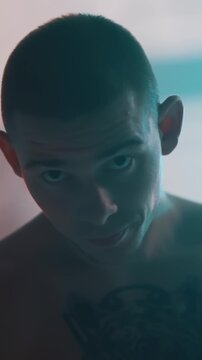 Intense Boxing Training and Fight: Professional Boxers Sparring in Ring, Close-up Portraits, Jumping Rope, Push-ups, and Cinematic Gym Workout Sessions with Athletic Men.