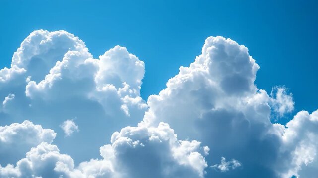 Large White Clouds in Clear Blue Sky