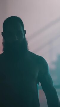 Intense Boxing Training and Fight: Professional Boxers Sparring in Ring, Close-up Portraits, Jumping Rope, Push-ups, and Cinematic Gym Workout Sessions with Athletic Men.