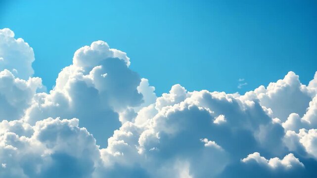 Large White Clouds in Clear Blue Sky