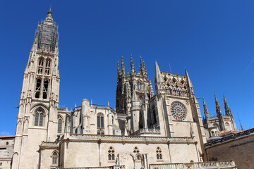 Naklejka premium Front view of Burgos Cathedral July 2024