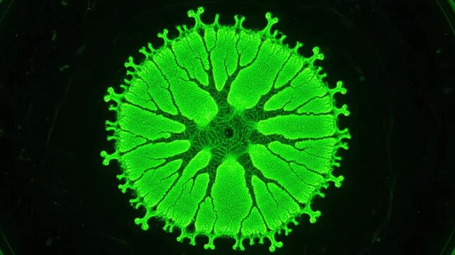 Fluorescent green retinal scan with detailed vascular structure