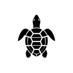 Obraz premium Black Turtle Silhouette Icon on White Background