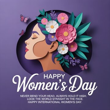 happy international women's day greetings. abstract vector illustration design