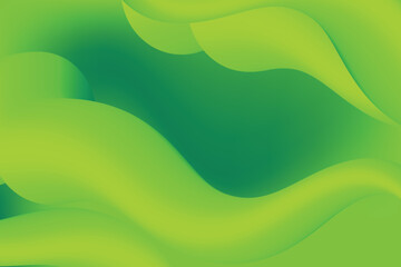 Modern Green Abstract Wave Background with Smooth Gradient Layers &ndash; Fluid Dynamic Vector Design
