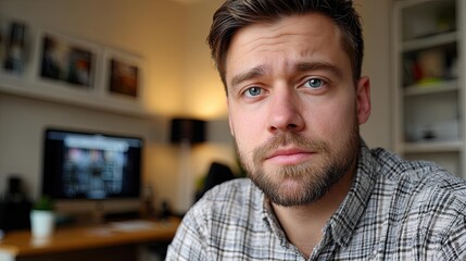 Obraz premium Authentische Homeoffice Porträts moderner Berufstätiger mit natürlichem Licht und ruhigem Hintergrund. Ideal für Business, Remote Work, Unternehmertum und professionelle digitale Kommunikation.