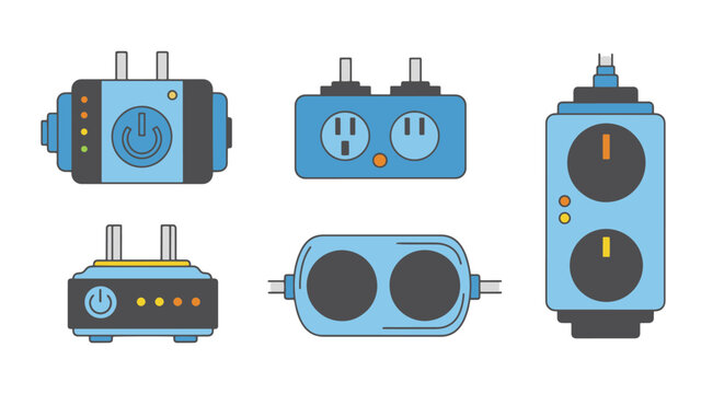 Surge Protector Line minimal color design vector