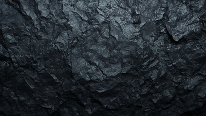 Fototapeta premium Dark, textured, rough, and uneven stone surface with deep shadows and highlights