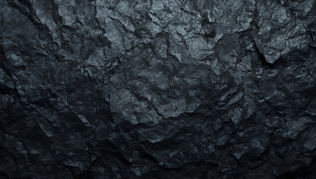 Dark, textured, rough, and uneven stone surface with deep shadows and highlights