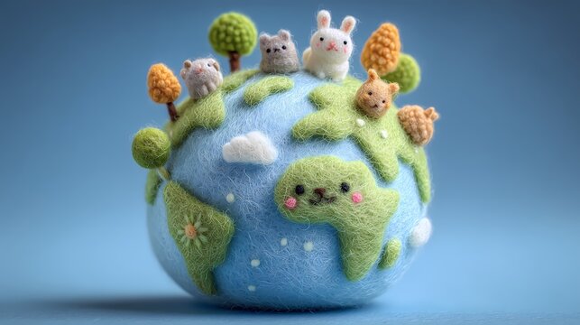 Eco Friendly Planet Earth Globe Hugging Itself, 3D Pop Art Style Sustainability Concept, video Earth Day