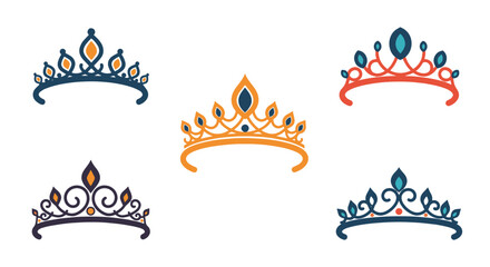 Tiara Line art creative abstract minimal vector © Halim
