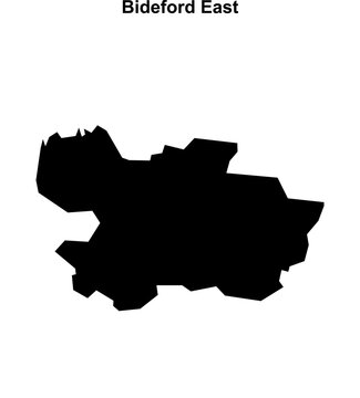 Bideford East (England) blank outline map