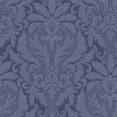 Naklejka premium Damask modern seamless pattern element. Vintage classical old fashioned damask ornament, seamless texture for wallpapers, textile.