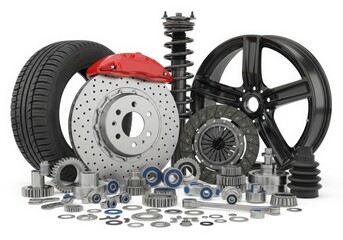 A comprehensive collection of automotive brake system components and parts