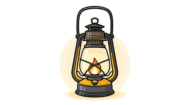 ancient lamp icon with cartoon vector style.