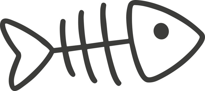 Simple Fish Skeleton Drawing