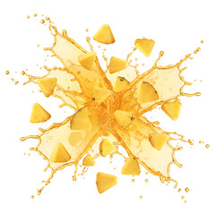 Naklejka premium Vibrant Pineapple Explosion with Fresh Juice and Splash Effects