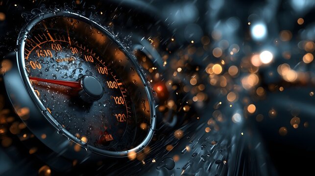 Dynamic rpm gauge bokeh art