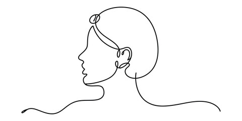 Minimalist one line art woman profile portrait © Icon_gallery