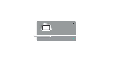 Obraz premium Simple gray illustration of a computer or electronic device component.