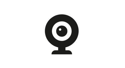 Simple black webcam icon on white background.